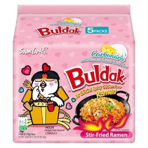 Samyang Buldak Carbonara Noodles Hot Chicken HALAL 650 gr (130 gr x 5)